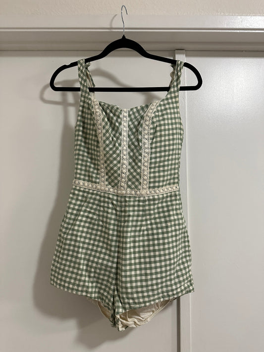 1960's Green Gingham Playsuit