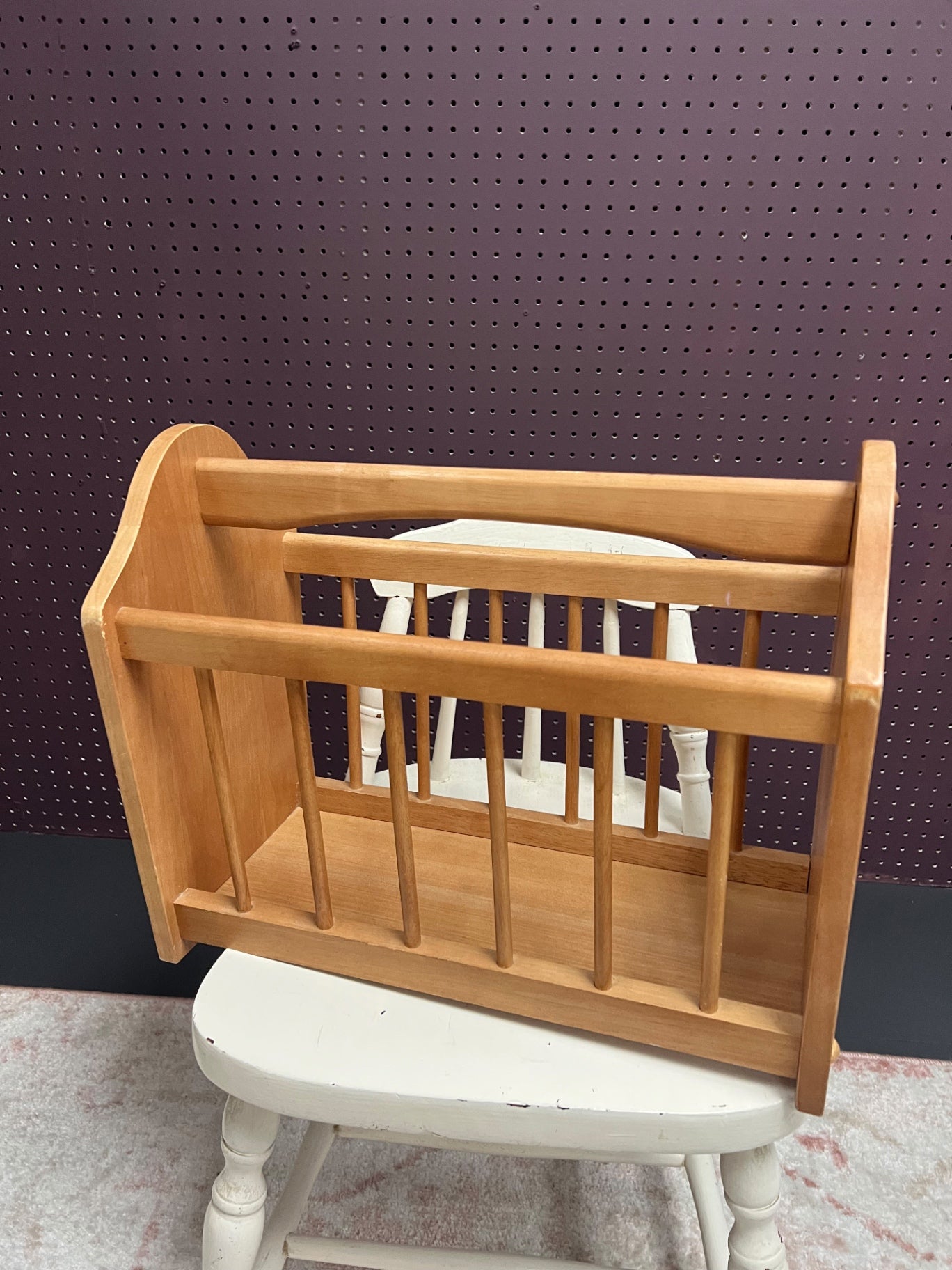 Vintage Wood Magazine Rack