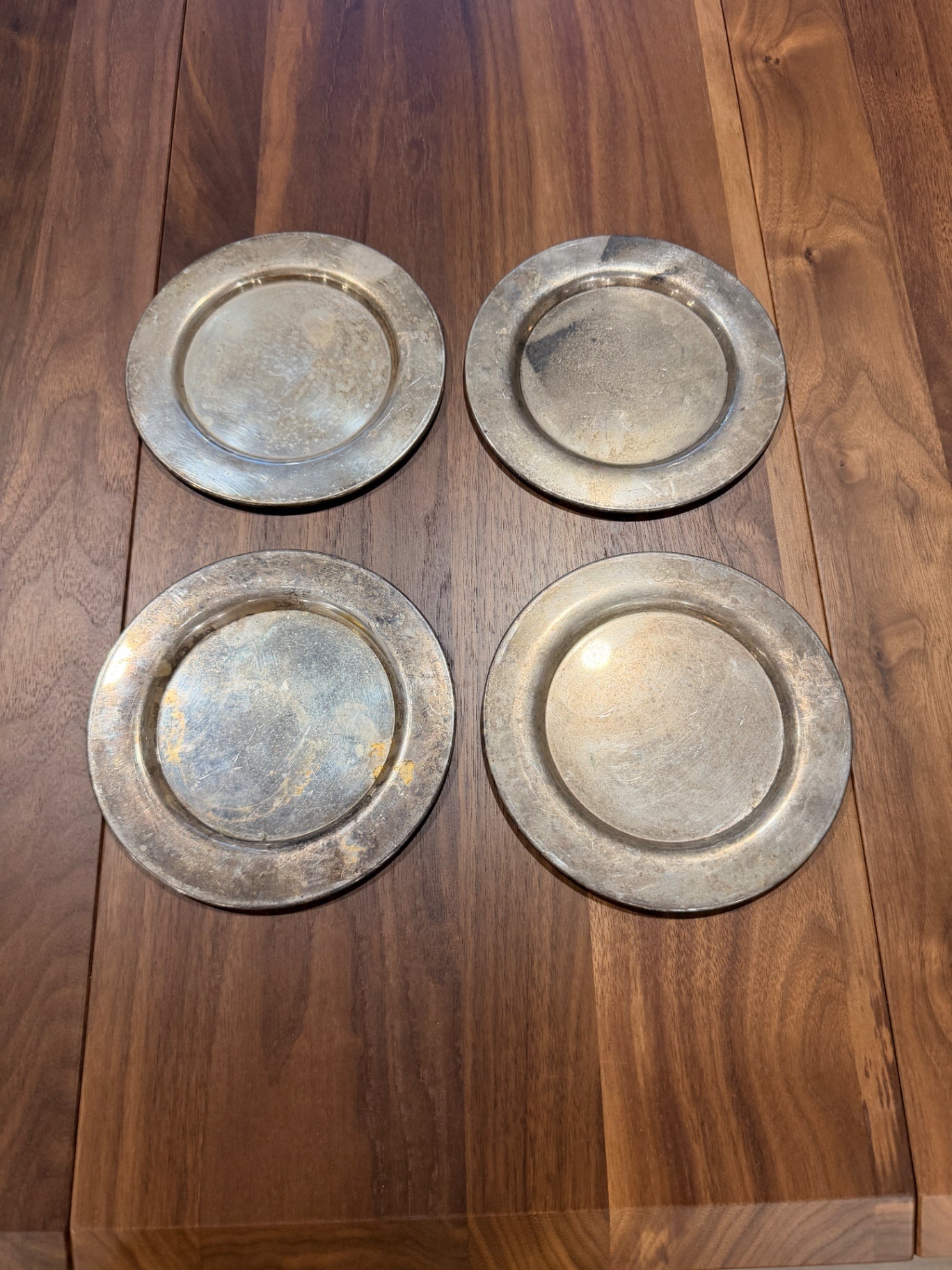 [Set of 4] 6" WMA Rogers Monogrammed "B" Dessert Plates