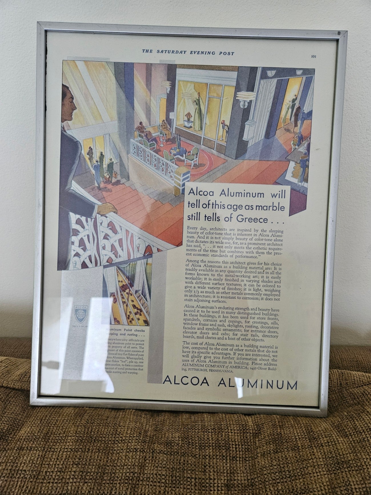 Framed 1930s  Alcoa ad