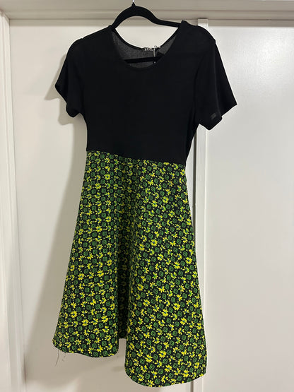 1990's Black & Green Skater Dress