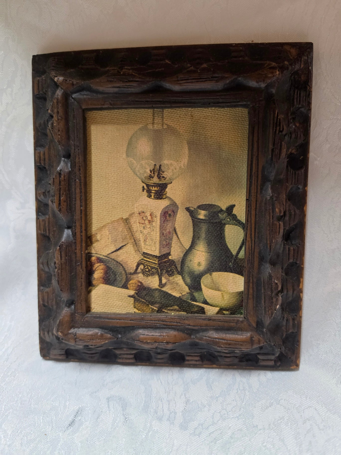 Set Of Two Henk Bos Framed Prints Oil Lamps Still Life