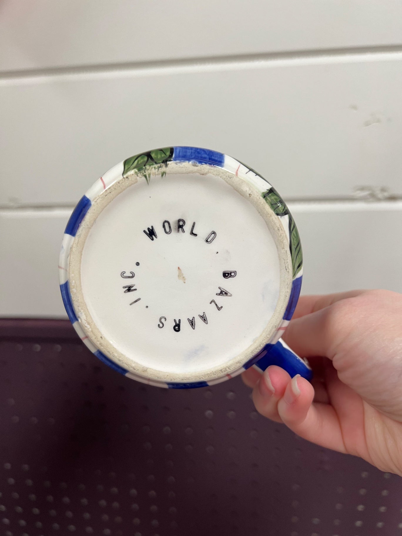 Vintage World Bazaars Rose & Striped Mug