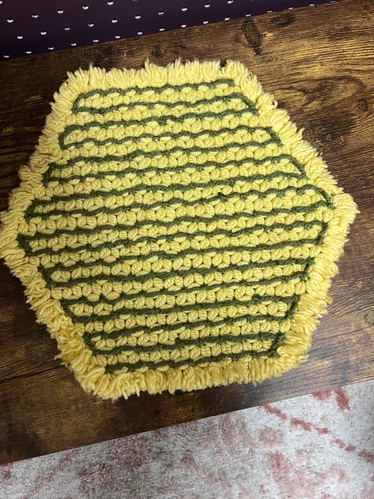 Yellow and Green Yarn Decorative Placemat