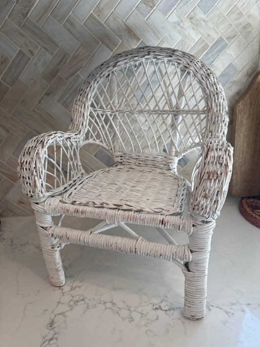 Small Doll Size Wicker Chair 