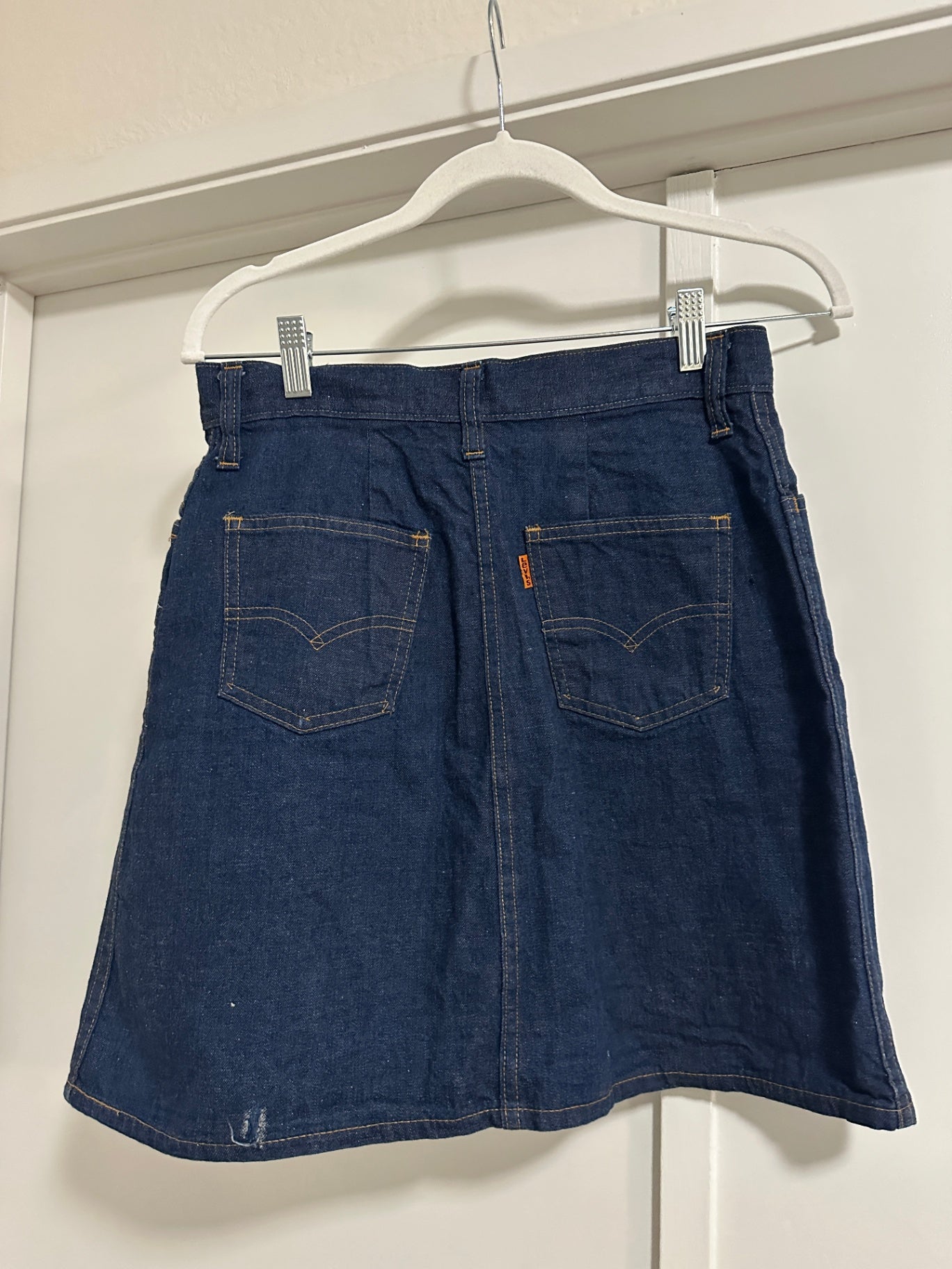 1970's orange tab Levi's denim skirt