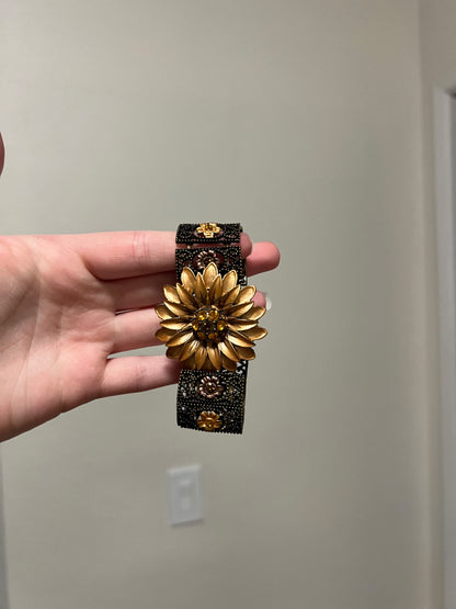 Vintage Bronze Floral Stretch Bracelet