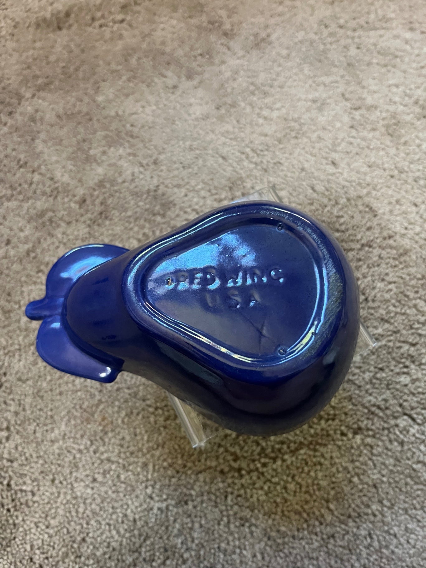 Red Wing Blue Pear Dish