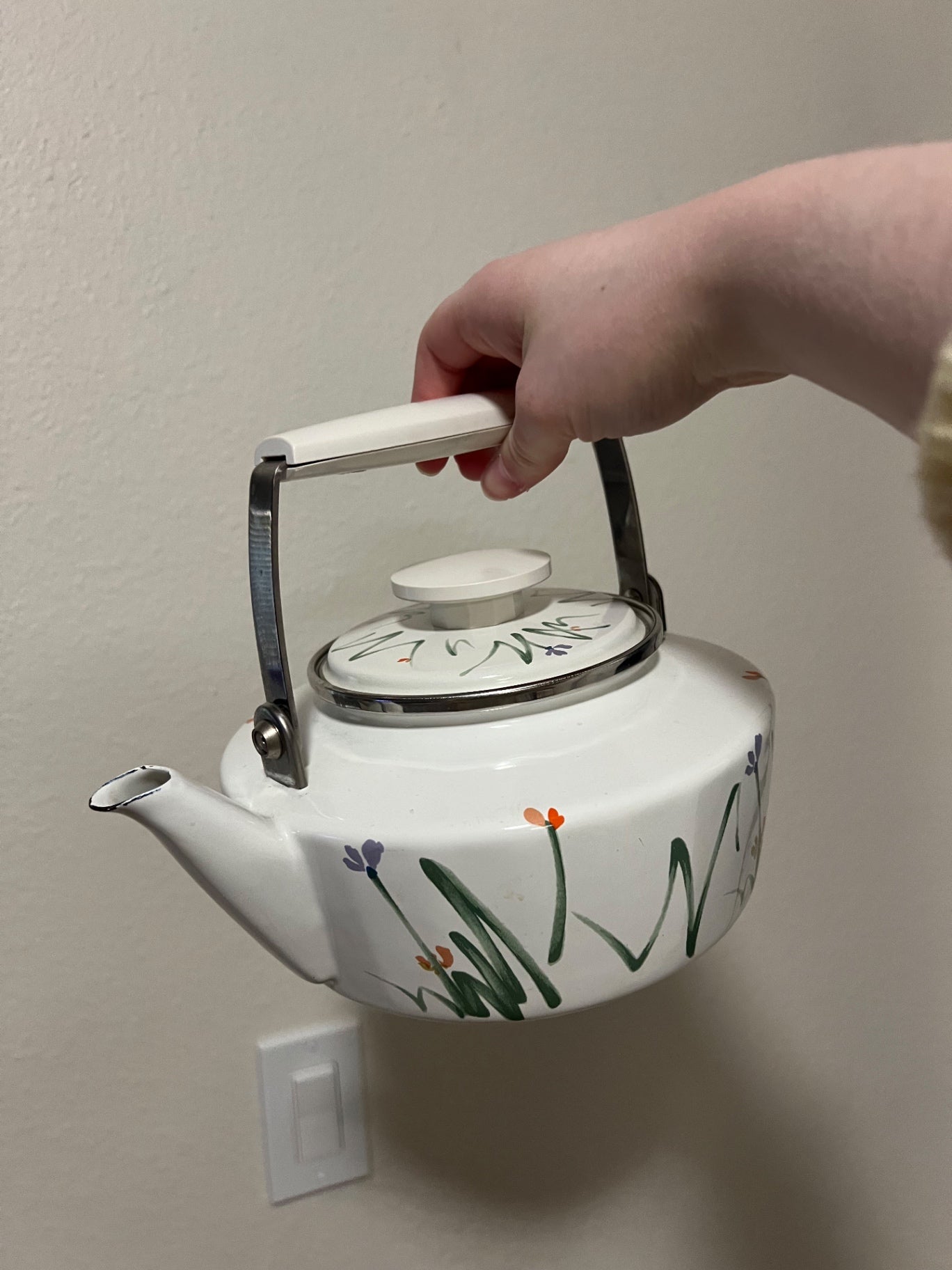 Vintage Mikasa Floral Painted Kettle