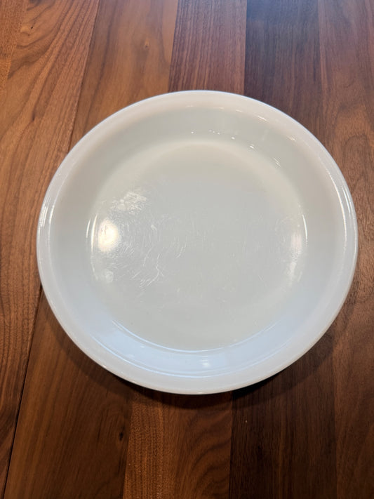 10" White Milk Glass Plate