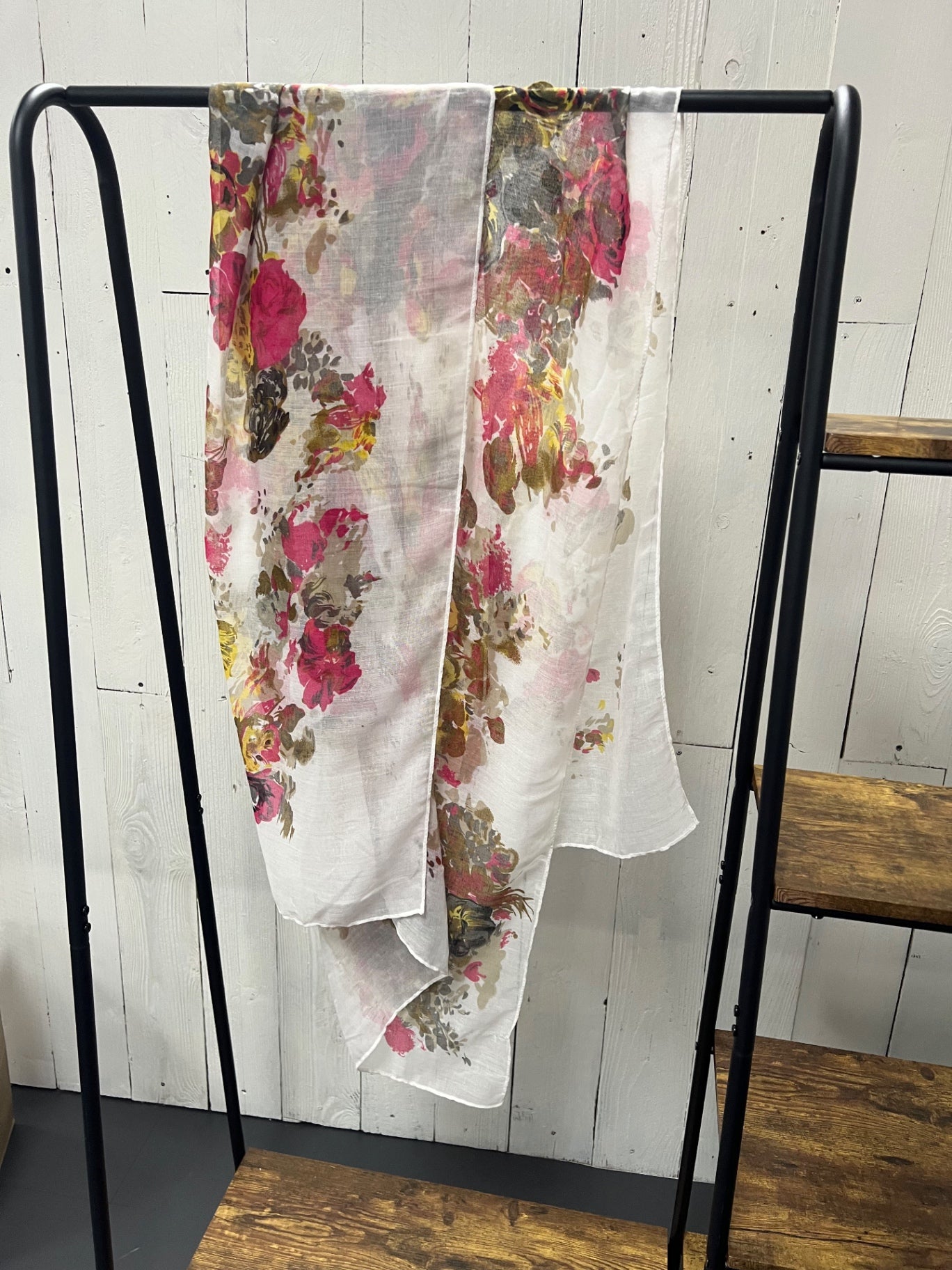 Magenta and Yellow Floral Scarf