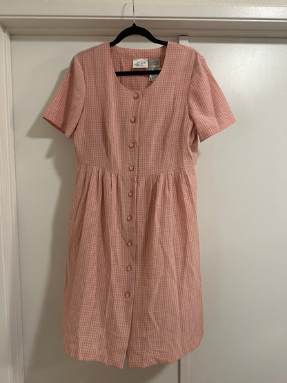 1990's Pink Gingham Dress
