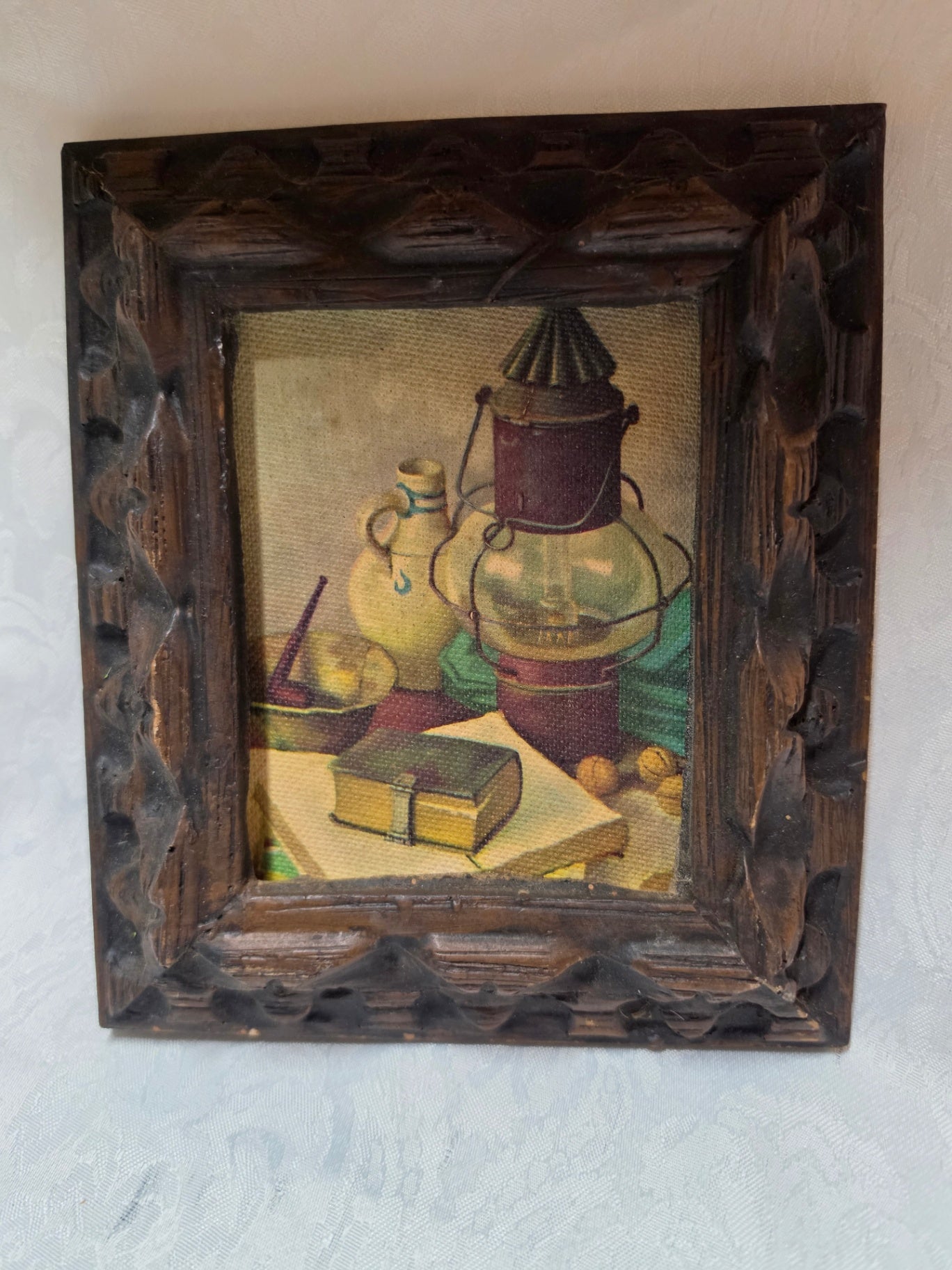 Set Of Two Henk Bos Framed Prints Oil Lamps Still Life