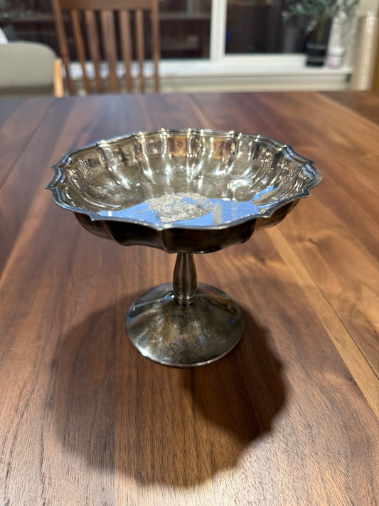 5" International Chip and Dale Silver Plate Compote