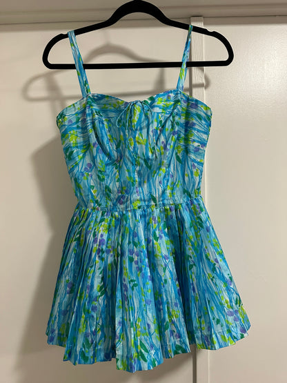 1960's Watercolor Floral Swimdress