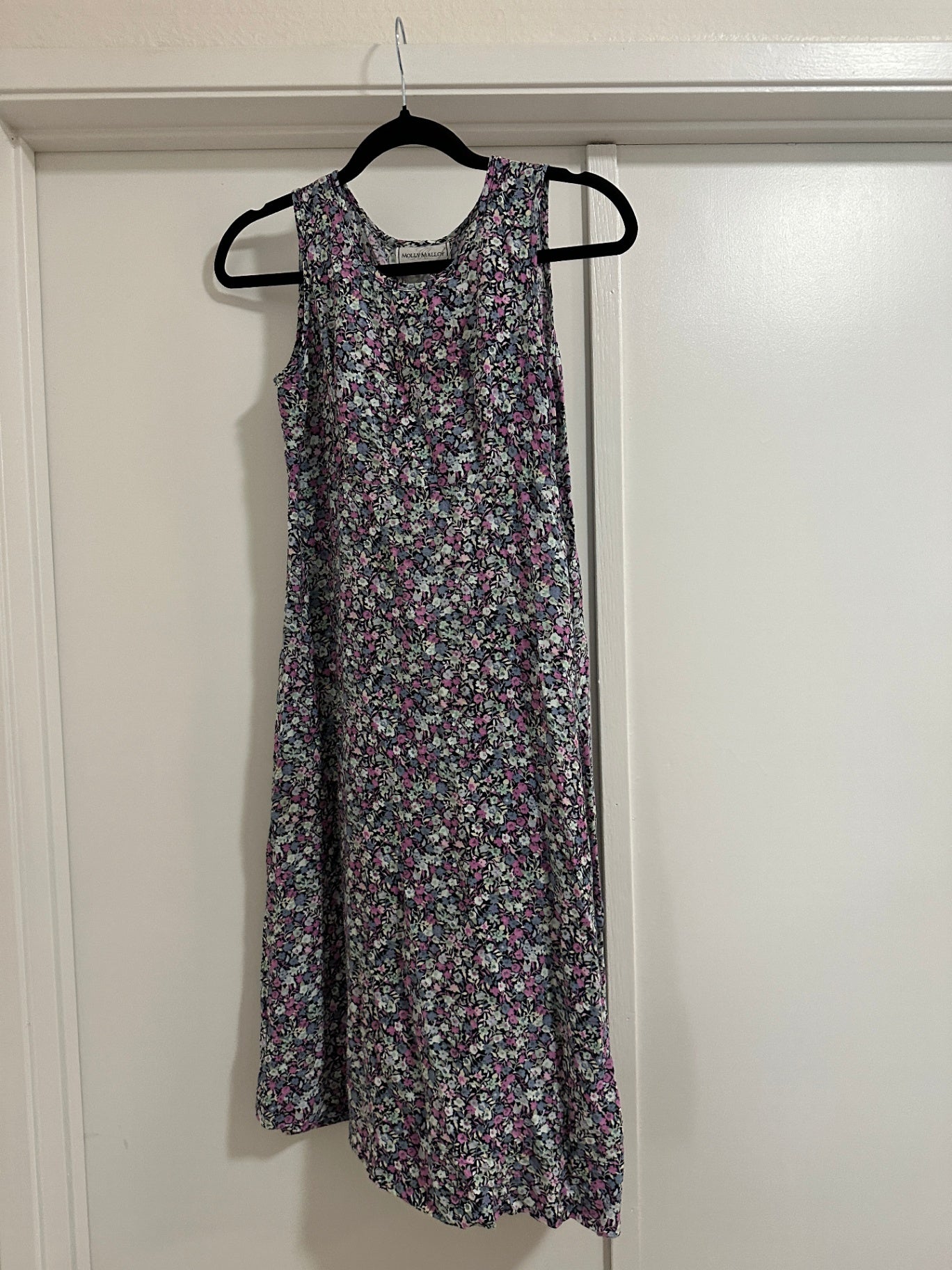 1990's Purple Floral Midi Dress