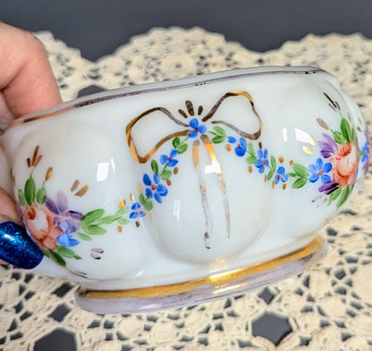 Vtg. Fenton Hand-Painted "Powder Box"
