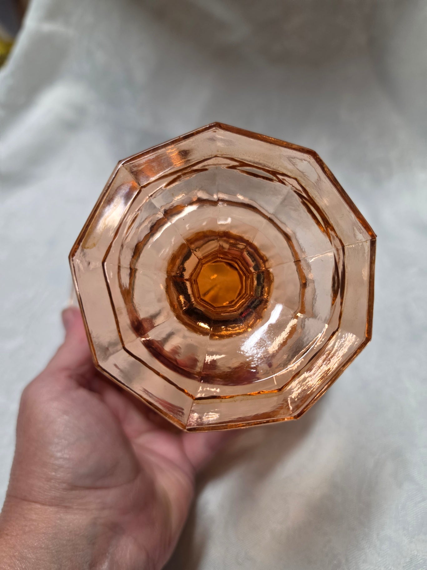 Vintage Depression Glass Pink Candy Compote Jar Pedestal Dish 1930s