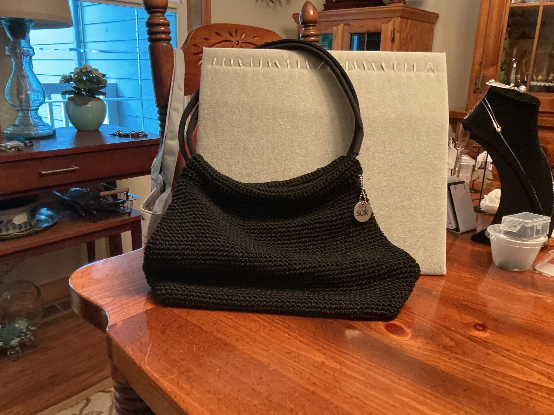 SAK black crochet bag