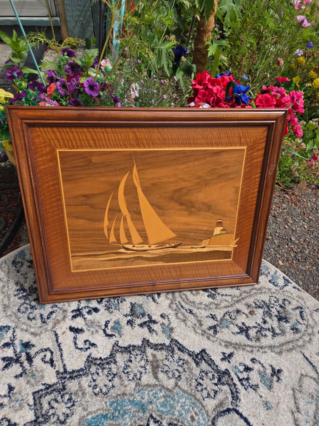 Hudson Bay Marquetry schooner art