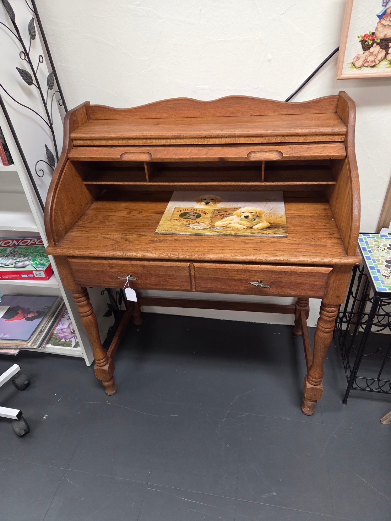 Solid wood rolltop desk