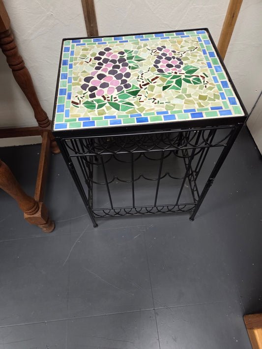 Mosaic wine rack table