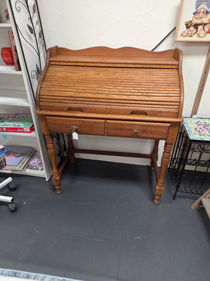 Solid wood rolltop desk