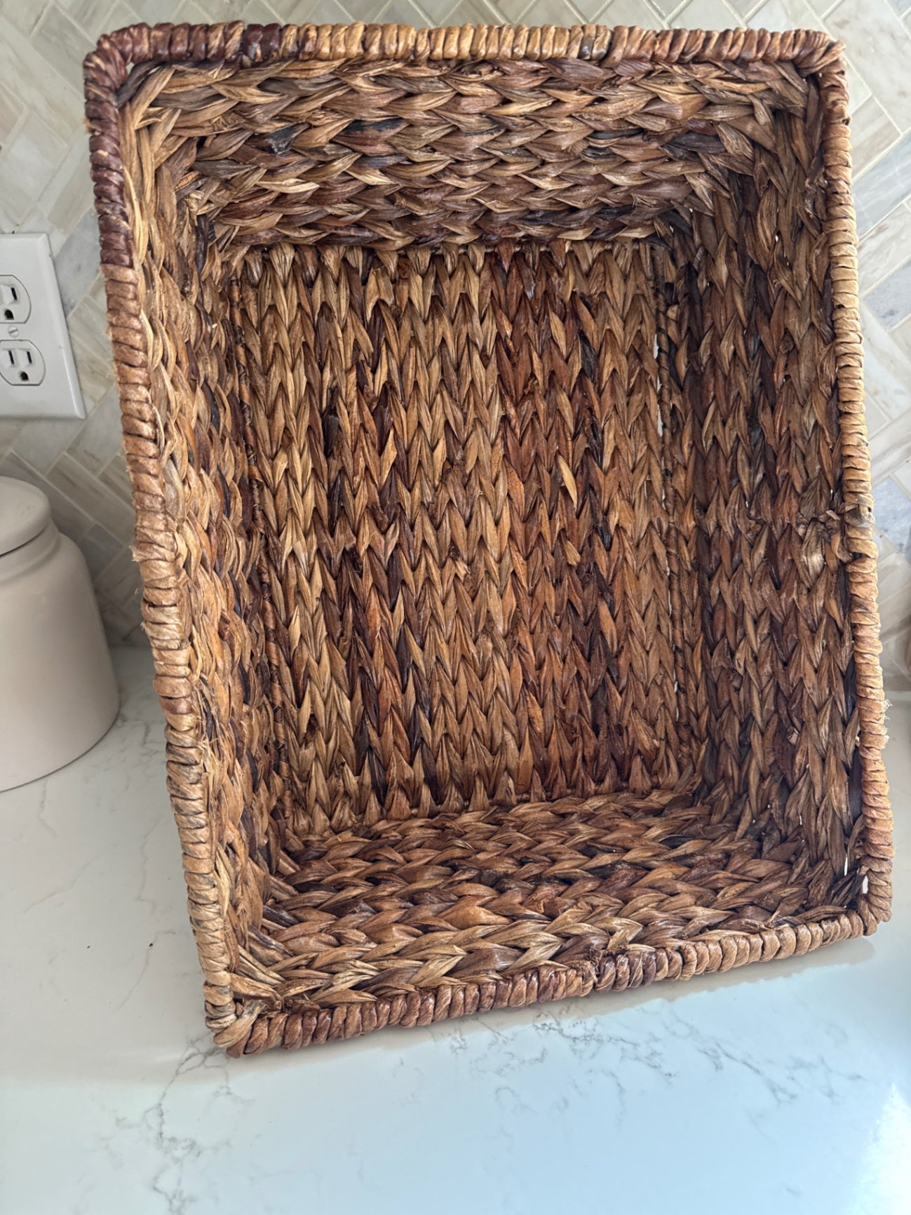 Dark Natural Rectangular Basket 