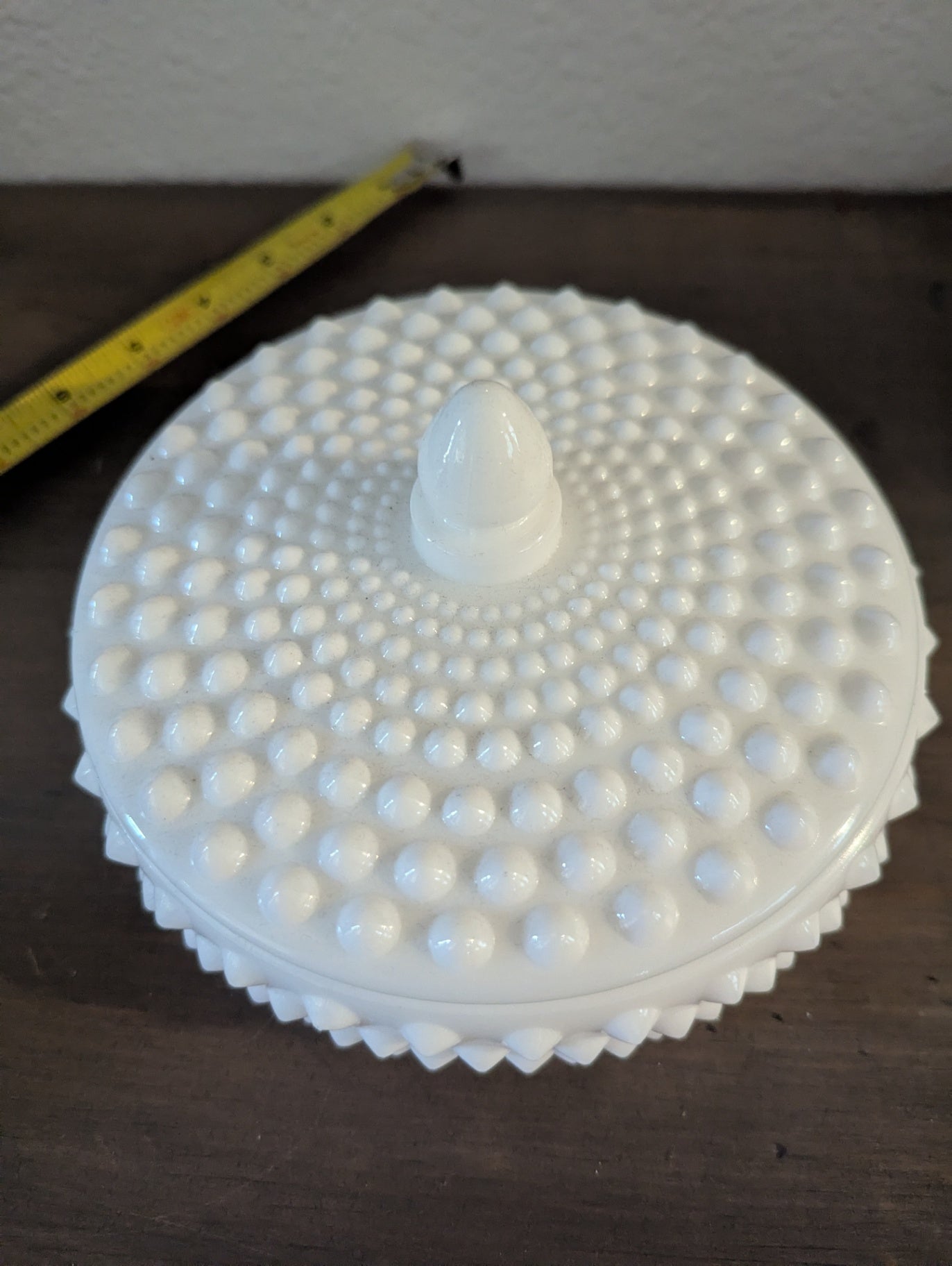 1950's Rare Fenton Milk Glass Hobnail Covered Dish