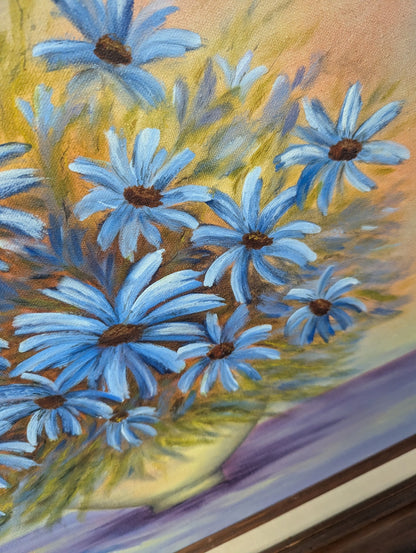 Vtg. Original Floral Framed Art.