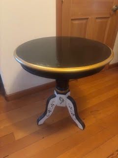 Black & White Table set with Mirror (Hand-Painted)