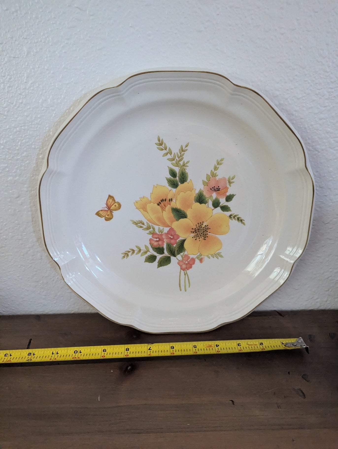 Vtg. Sanfo Dinner Platter " Butterfly" Stoneware