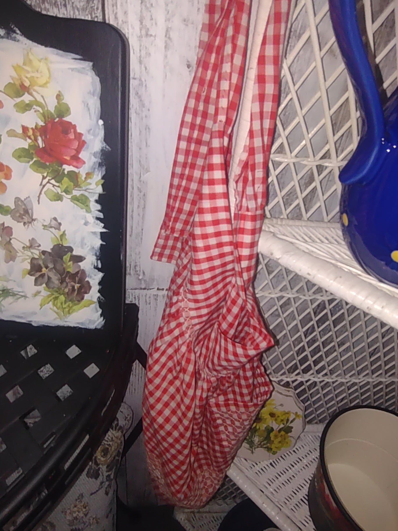 Apron red check 