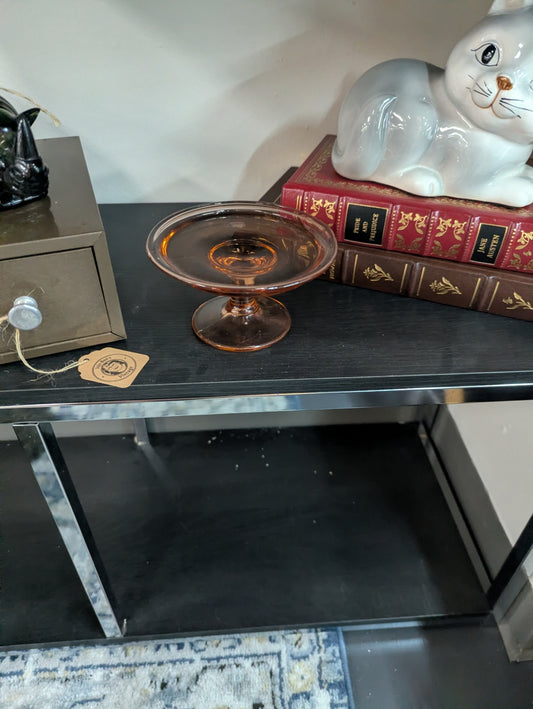 Pink Glass Small Pedestal Stand