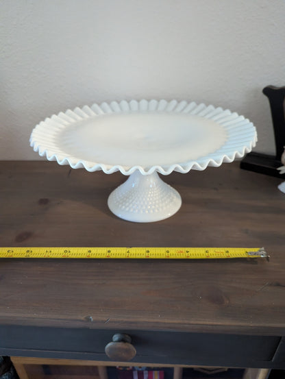 Stunning Fenton Milk Glass Cake Stand