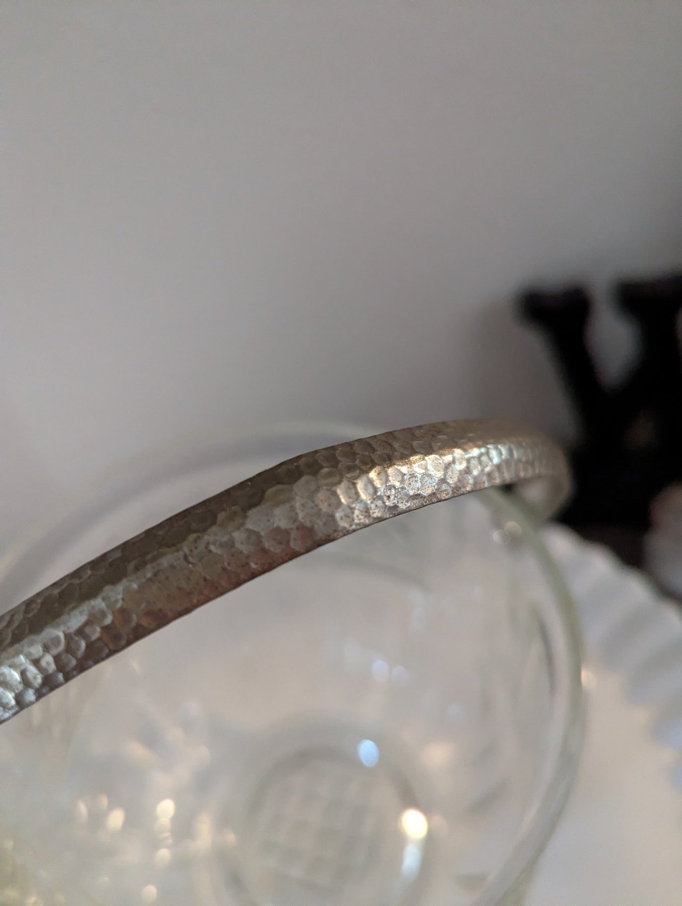 MCM diamond Point Glass Ice Bucket W/Vtg. Matches