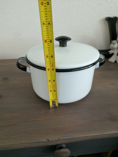 Vtg. Enamel Ware Small Stock Pot