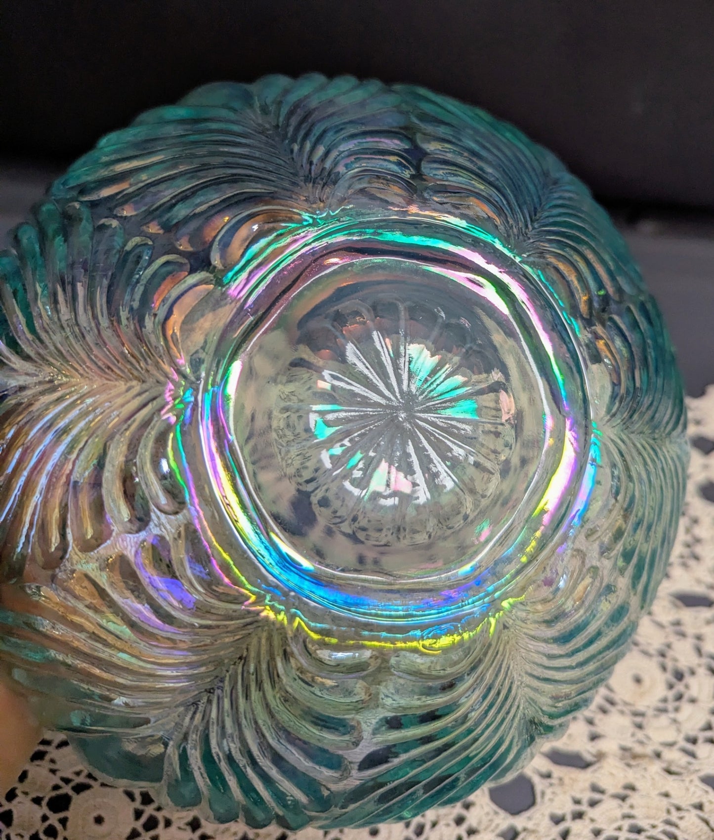 Vtg. Fenton Iridescent Carnival Glass Decorative Bowl