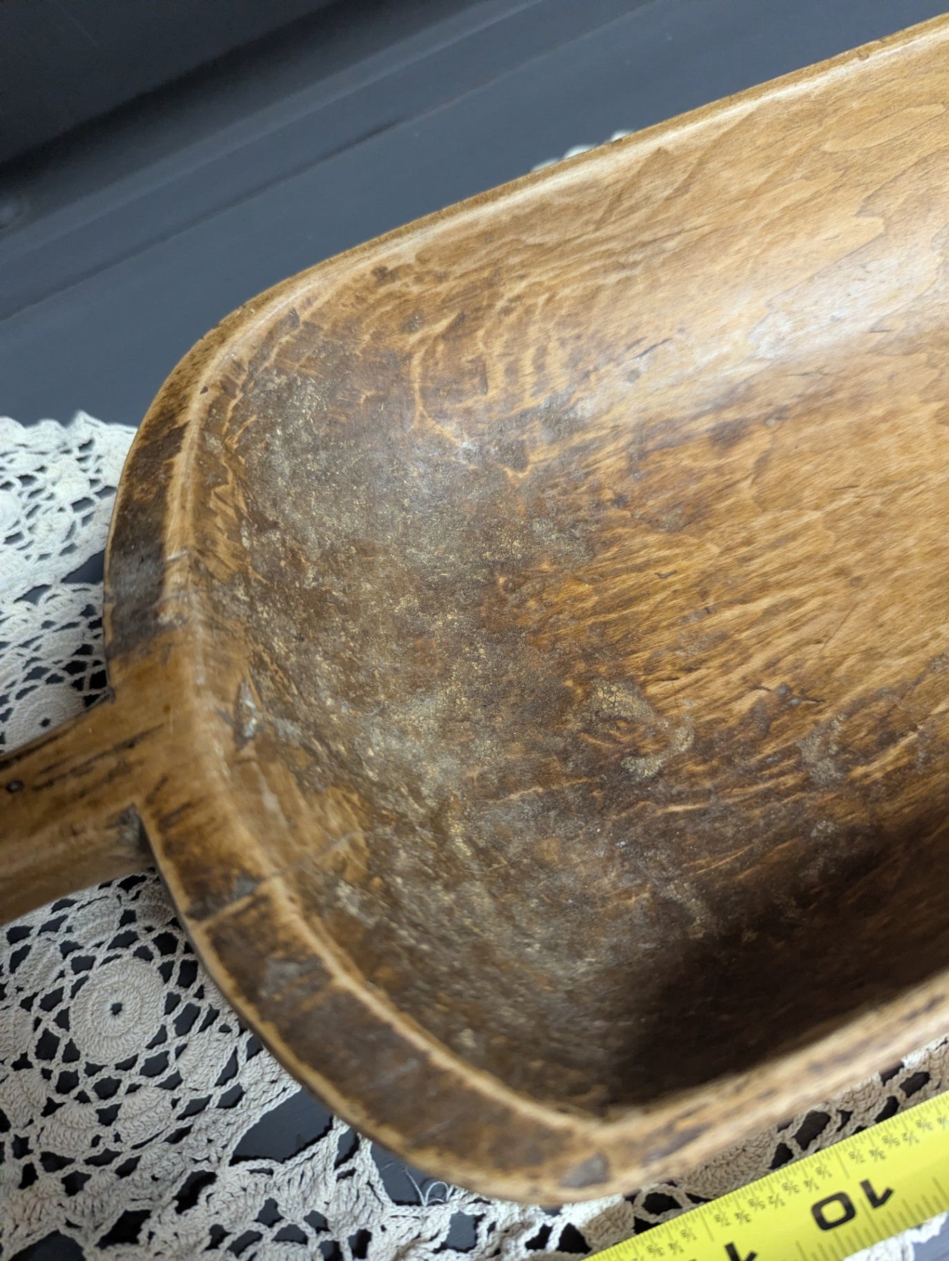 Ant. Primitive Wood Grain Scoop