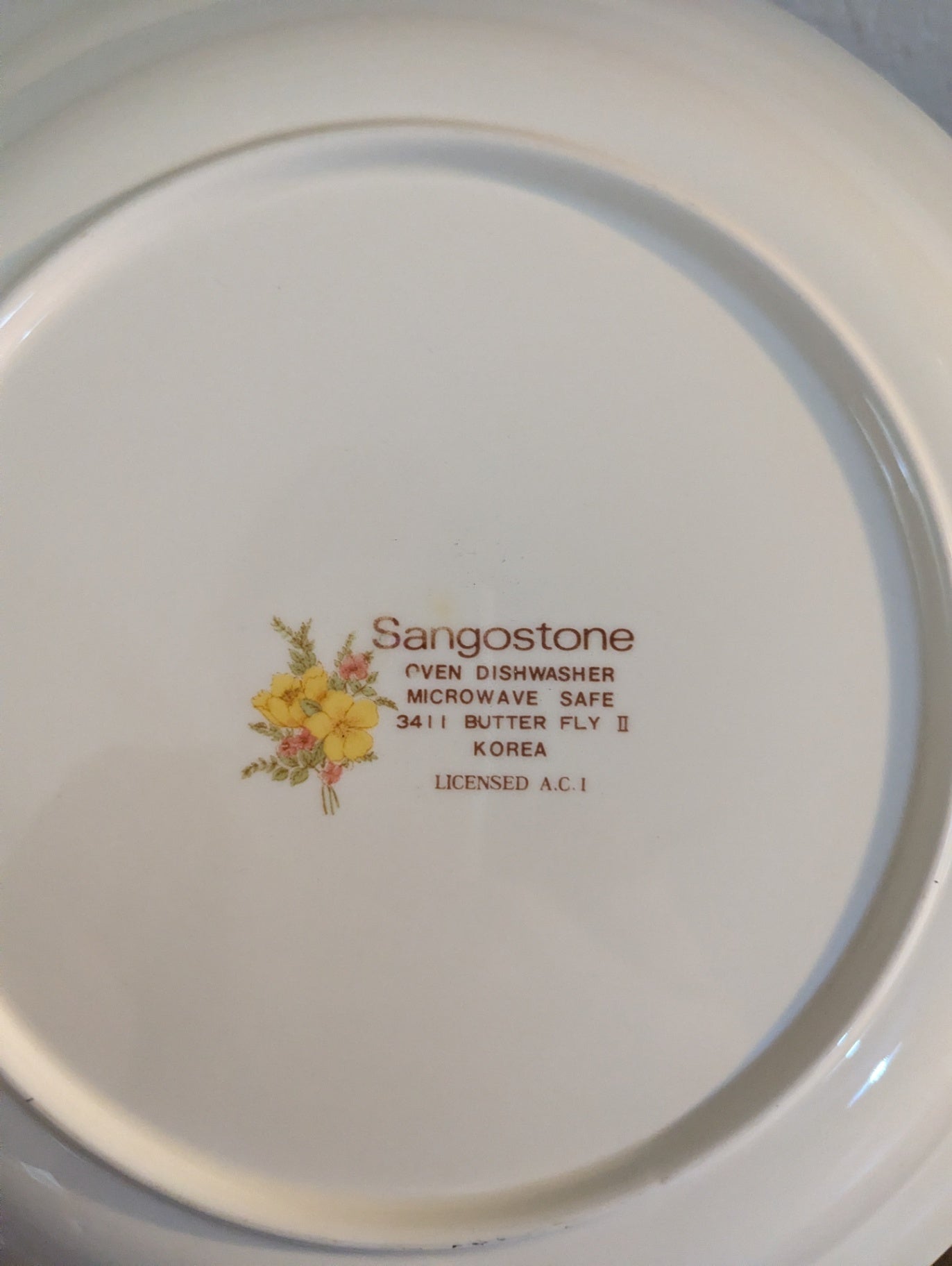 Vtg. Sanfo Dinner Platter " Butterfly" Stoneware