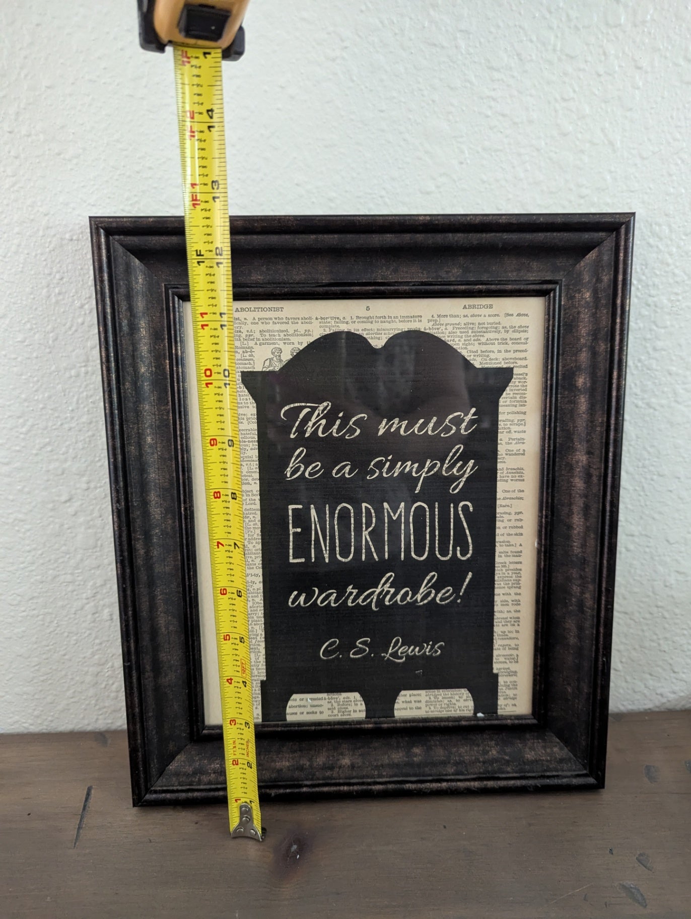Dictionary Page Framed Art W/C.S. Lewis Wardrobe 