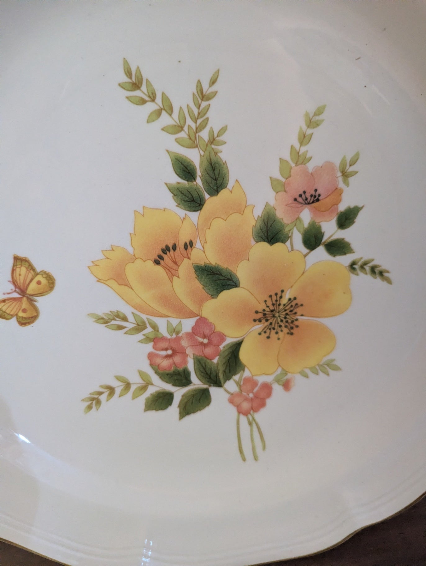 Vtg. Sanfo Dinner Platter " Butterfly" Stoneware