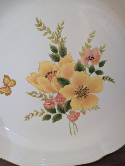 Vtg. Sanfo Dinner Platter " Butterfly" Stoneware