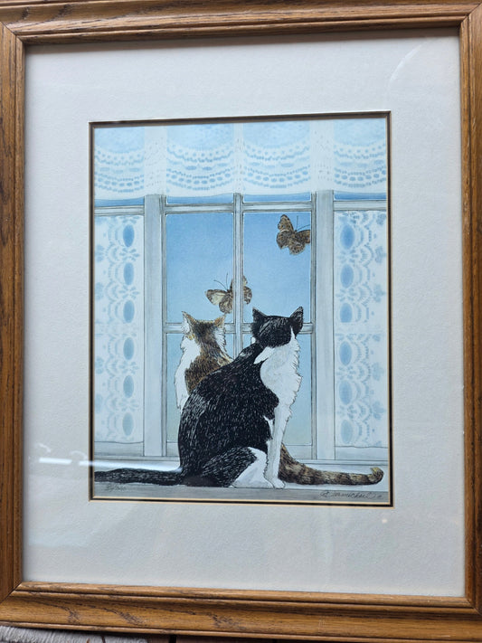 Rare Martha Hinson Cat numbered signed print