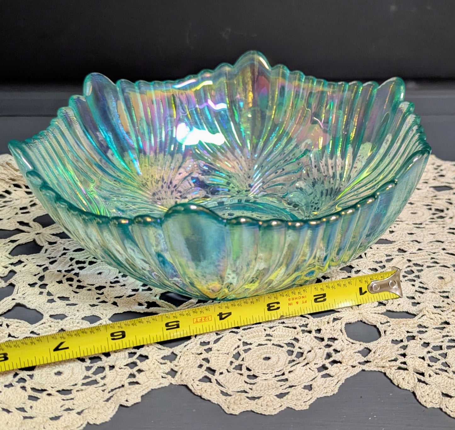 Vtg. Fenton Iridescent Carnival Glass Decorative Bowl