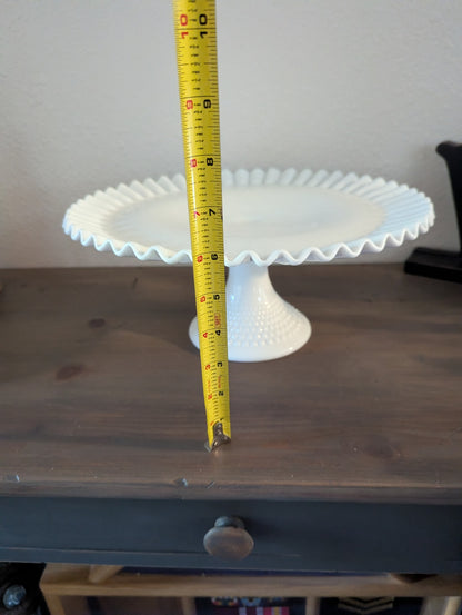 Stunning Fenton Milk Glass Cake Stand