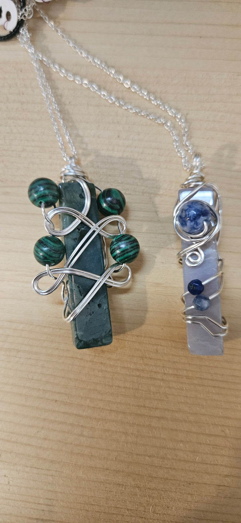 Semi-precious Stone wire wrapped necklace