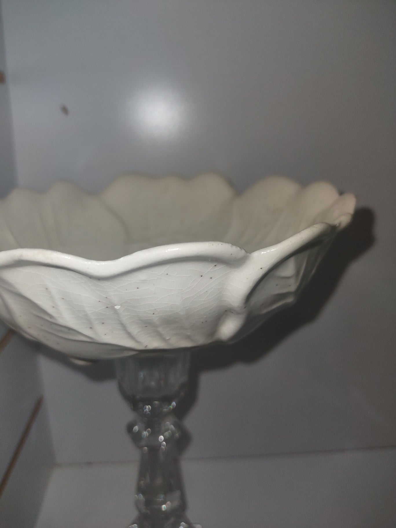 Bowl white pedestal 