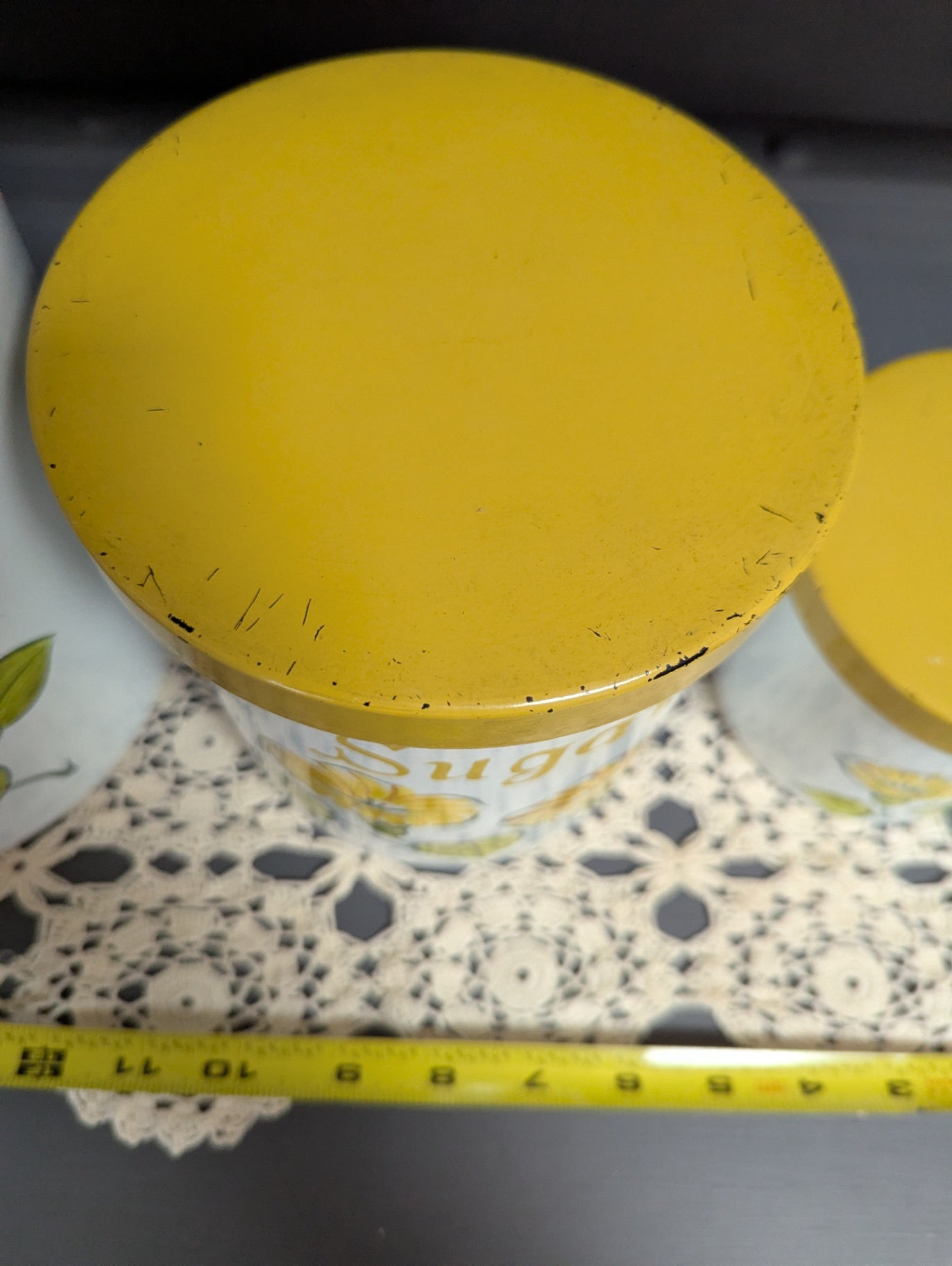 1960's Three Piece Tin Kitchen Canisters