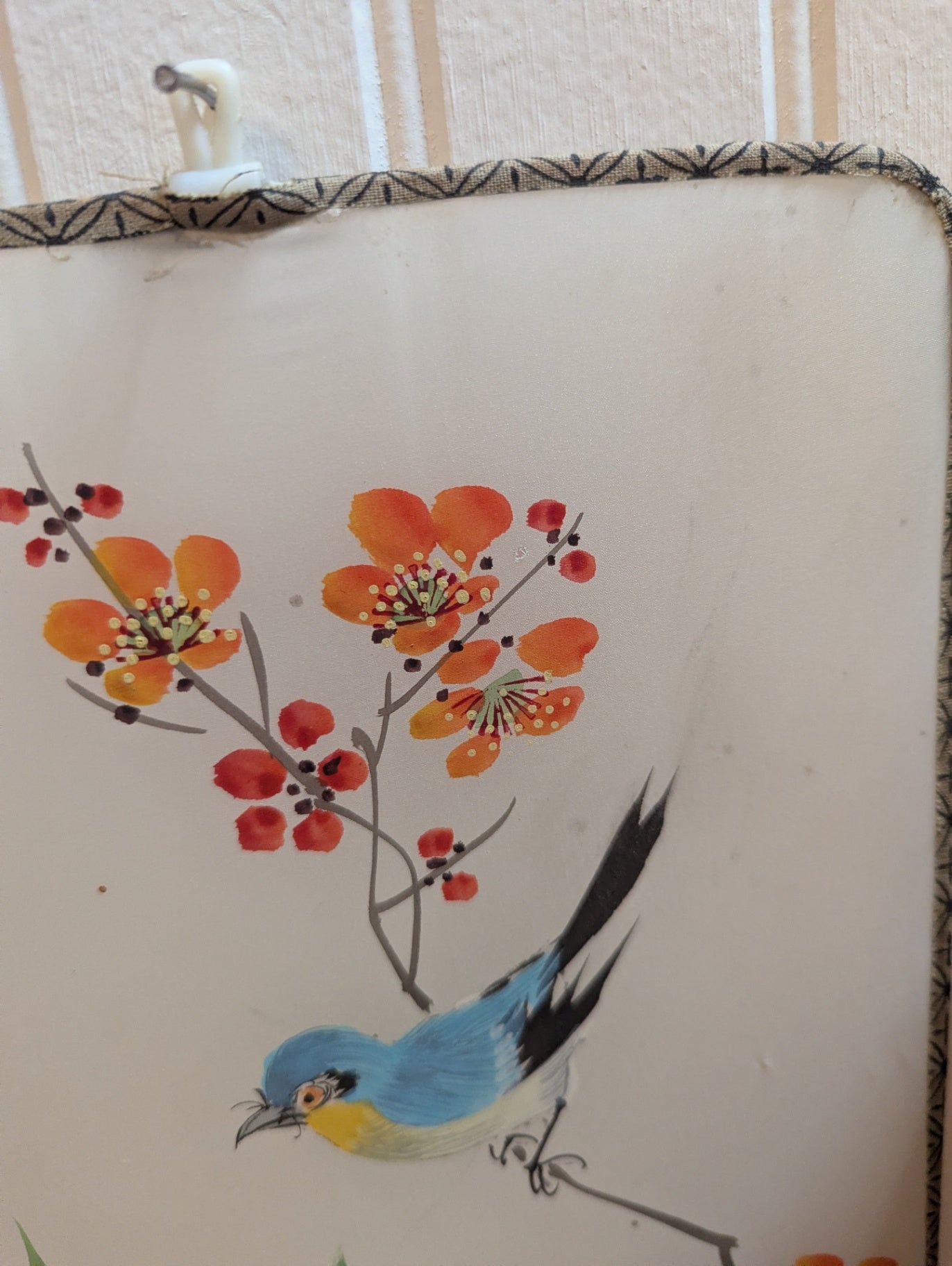 Vtg. Asian Hand-Painted Silk Wall Hangings